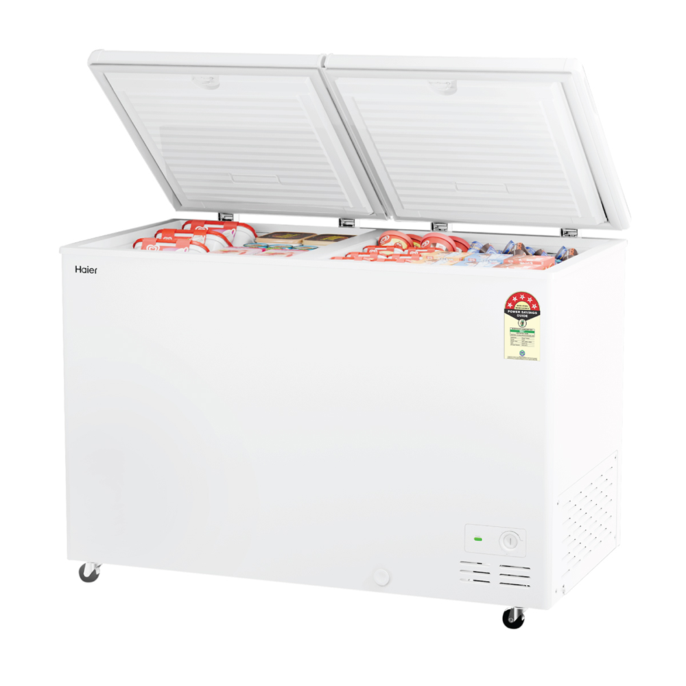 Haier Deep Freezer 355L, Hard Top Convertible Double Door (White)
